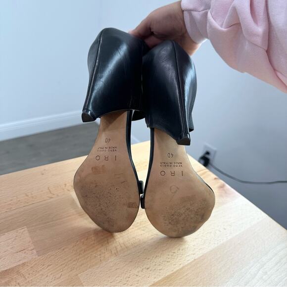 IRO Black Leather Sohak Elastic Strap Cone Heel Sandals 40 - Picture 7 of 7